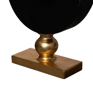 Vase de sol moderne en bronze avec design circulaire noir, support floral décoratif fait main pour la décoration intérieure - Product Image 3