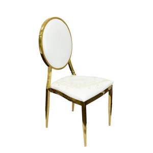 Chaise ronde en acier inoxydable de haute qualité en or Style moderne pour la fête de mariage Hote Banquet Dining - Product Image 2