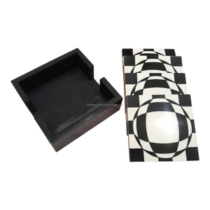 Ensemble de 4 dessous-de-verre en résine moderne avec motif de ballon de football, avec support, pour thé, café, avec logo personnalisé, haute qualité - Product Image 2