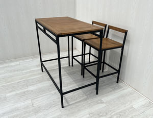 BS00068 Moderno Conjunto de Muebles de Jardín de 3 Piezas de Mimbre y Madera para Patio, Comedor, Terraza, Sala de Estar, Uso en Exteriores - Product Image 1