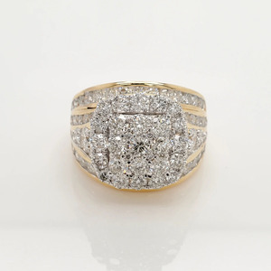 Anillo de Moissanita con Engaste de Puntas, Chapado en Oro de 14K, Plata de Ley, Anillo Clásico Unisex, Joyería Única para Compromiso - Product Image 1
