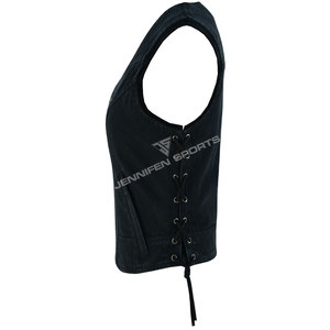Chaleco de Lona 100% Algodón para Mujer, Estilo Motero, Personalizado, de Alta Calidad, Resistente al Viento, a la Moda, en Color Sólido - Product Image 2