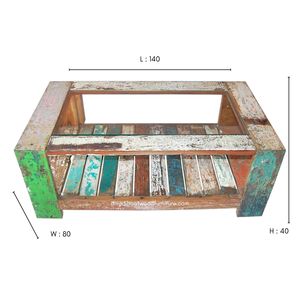 <b>Rustic</b> Reclaimed Wooden <b>Coffee</b> <b>Table</b> With Storage and Glass Top Antique Finish Indoor Outdoor Living Room Furniture - Product Image 1