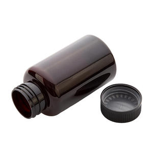 Bouteille en PET écologique 100% PET de forme ronde, 150 CC, AMBRÉ FONCÉ, FINITION COL 38-400 - Product Image 3