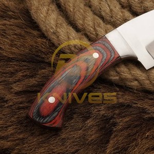 Cuchillo de Camping de Hoja Fija con Punta de Caída, Acero Inoxidable, Mango de Micarta, Borde Biselado, Herramienta de Supervivencia para Exteriores - Product Image 3