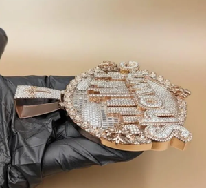 Pendentif IcShawn-G Iced Out avec 777 diamants Moissanite, bijou de luxe, vente en gros - Product Image 4
