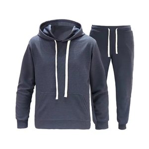 Ensemble de survêtements deux pièces pour hommes, avec sweat à capuche zippé confortable, idéal pour l'entraînement et le jogging - Product Image 1