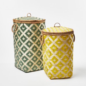 Cesto de ropa hecho a mano con tapa de bambú, cajas y contenedores de almacenamiento al por mayor, accesorio para el hogar - Product Image 5