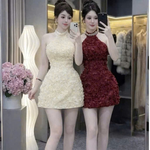 Minivestido Sexy y Elegante para Mujer, Diseño Simple, Color Sólido, Lavable, Cómodo, Informal, Formal, Cintura Natural, Tejido de Punto, Manga Corta - Product Image 3