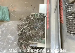 เครื่องบดขยะมูลฝอยเทศบาลคุณภาพสูงแบบสองเพลา กำลังการผลิต 3000 กก./ชม. เครื่องบดพลาสติกกึ่งอัตโนมัติแบบไฟฟ้า - Product Image 6