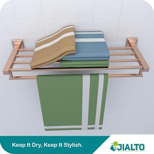 ราวแขวนผ้าเช็ดตัวสแตนเลสแบบพับได้ขนาด 24 นิ้วสำหรับห้องน้ำ ที่แขวนผ้าเช็ดตัวประหยัดพื้นที่ อุปกรณ์ห้องน้ำที่ทนทานและมีสไตล์ - Product Image 1