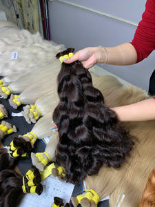 Extensiones de Cabello Humano Virgen al Por Mayor, de Alta Calidad, 100g, 28 Pulgadas, Color Castaño Natural Rizado, con Puntas Super Dobles - Product Image 2