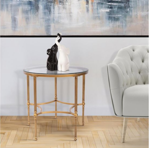 <b>Round</b> Glass Coffee <b>Table</b> <b>Gold</b> Stainless Steel Modern Living Room Side <b>Table</b> Minimalist Contemporary Furniture Durable - Product Image 5
