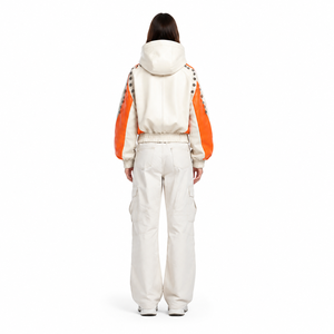 Chaqueta Deportiva Hasbloom para Mujer, con Paneles Naranjas, Resistente al Viento, Cuello Alto, Cierre de Cremallera, Estilo Utilitario de Invierno, Nailon/Algodón - Product Image 2