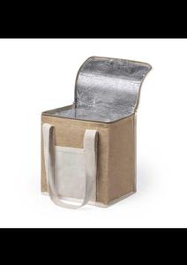 Juco <b>Insulated</b> Reusable Cooler Bag Open Closure Handle Jute Cotton Water Resistant <b>Box</b> Shape Customizable Sublimation Outdoor - Product Image 2