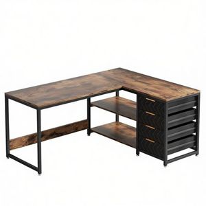 Scrivania da Ufficio Industriale con 4 Cassetti e Piedini Regolabili, Tavoli per Computer per Uso Ufficio - Product Image 2