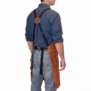 Premium Quality Dark Cowhide Split <b>Leather</b> Welding <b>Apron</b> Industrial Safety CE Certified Oil Resistant Customizable <b>Aprons</b> - Product Image 2