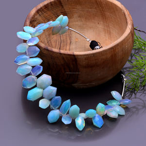 Meilleure qualité en gros opale éthiopienne naturelle à facettes en forme d'hexagone 7x4mm-11x8mm 6 pouces utiliser une tierce partie certifiée Ultra Color - Product Image 3