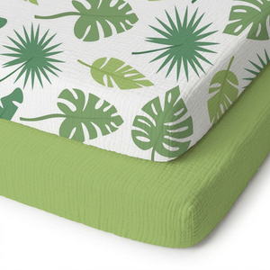 Sábana de Cuna de Muselina de Bambú Bambu Basics, Suave para Ti y para el Medio Ambiente, Cubre Colchón Ajustable para Bebés Niños y Niñas - Product Image 3