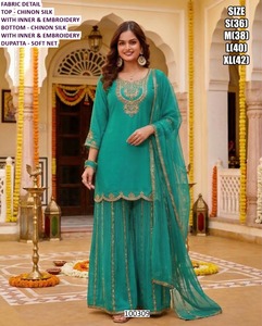 Traje Amarillo de Seda Chinon Bordado Bandhani, Largo hasta el Suelo, de Secado Rápido, para Mujer, Ideal para Bodas y Fiestas, para Todas las Temporadas - Product Image 2