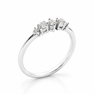 Bague de fiançailles en or blanc 14 carats, diamant rond brillant de 1,00 carat, clarté VS1, couleur F, style romantique, certifié IGI, bijoux en diamant - Product Image 2
