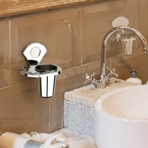 Support pour gobelet en acier inoxydable Promixo Premium |   Support mural pour savon et gobelet de salle de bain avec drainage d'eau |   Brosse à dents antirouille - Product Image 3