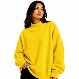 Sudadera Oversize de Cuello Alto para Mujer, Manga Larga con Hombros Caídos, Color Personalizable para Uso Diario - Product Image 1
