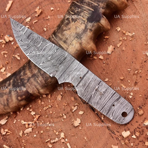 Cuchillo de Supervivencia de Acero de Damasco Forjado a Mano, Hoja en Blanco con Punta Caída, Grosor de 0.5mm, 8 Pulgadas/Largo Personalizable para Fabricantes de Cuchillos Personalizados - Product Image 5