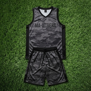 Custom Black <b>Camo</b> Basketball Jersey and <b>Shorts</b> Set Breathable Mesh Sports Uniform - Product Image 5