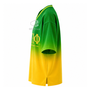 Camiseta Oversize para Mujer Chi Eta Phi, Verde Amarillo, Casual, Holgada, Cuello en V, con Gráfico de Hermandad, Ropa Universitaria Griega - Product Image 3