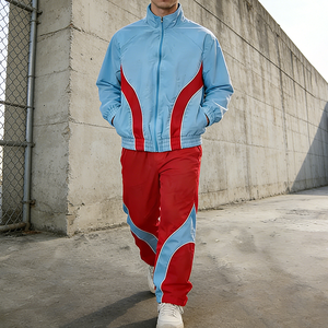 Men's High Quality Custom Logo Windbreaker Tracksuit for Training and Jogging in Winter Custom Nylon Tracksuit - Product Image 1