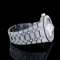 Nouvelle Arrivée Montre de Luxe Hip Hop en Acier Inoxydable Bicolore Moissanite 41mm Or Rose Mouvement Mécanique ETA Unisexe Étanche 3 ATM
