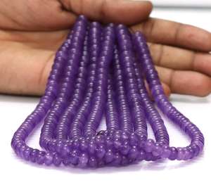 Nuevas cuentas de amatista morada de cuarzo liso en forma de rondel de 8 mm, cuentas de piedra de cuarzo morada para la fabricación de joyería al por mayor. - Product Image 6