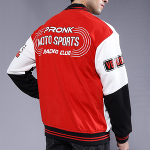 Chaqueta Varsity Edición Limitada Outlaw para Hombre, Roja, Blanca y Negra, Estilo Bomber Casual con Diseños de Parches e Impresión por Transferencia de Calor - Product Image 4