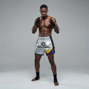 Custom Logo Pro Boxing <b>Trunks</b> Tearaway Muay Thai Shorts Heavyweight Quick Dry Breathable Elastic Waist Fighting Training Wear - Product Image 3