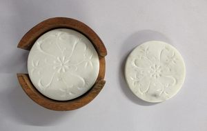 Wholesale Classic White <b>Marble</b> <b>Coasters</b> Set of 4 Round Eco-Friendly Coffee Table Hotel Restaurant Home Decor - Product Image 3