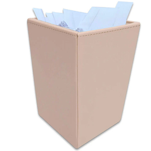 Cesto de Papel Rectangular de Cuero Sintético Blanco para Oficina, Cesto de Basura de Cuero con Parte Superior Abierta - Product Image 2