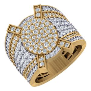 Elegante Anillo de Diamante Cultivado en Laboratorio para Hombre, Anillo de Compromiso y Boda, Oro Sólido de 10K/14K/18K Amarillo/Blanco/Rosa, Estilo de Racimo, Joyería Masculina - Product Image 1