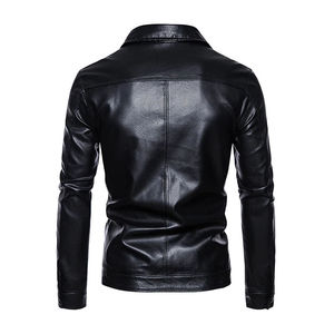 Wholesale <b>Men</b> Genuine <b>Leather</b> <b>Jacket</b> Winter Use Zipper Fashion <b>Leather</b> <b>Jacket</b> for Sale <b>Men</b> - Product Image 4