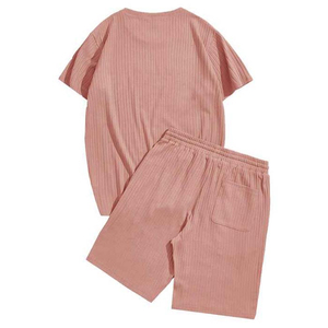 High Quality Casual Running Summer Casual Breathable Polyester/Cotton Oversized Crop Top & Shorts Two-Piece <b>Set</b> Men's Shorts <b>Set</b> - Product Image 6