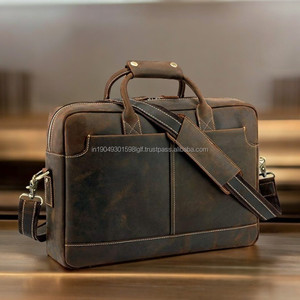 Tiding Fashion Top Grain Real Leather 16 pulgadas Laptop Maletín Messenger Bag Hombres Cuero genuino Maletines para computadora - Product Image 1