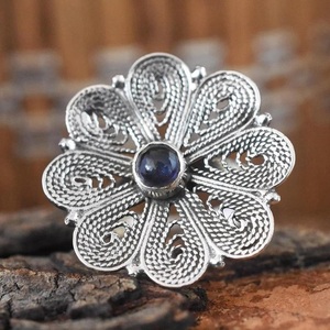 925 Sterling Silver Amethyst Flower <b>Statement</b> <b>Ring</b> Natural Purple Gemstone Anniversary Gift - Product Image 2