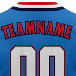 Camiseta de Béisbol Azul de Manga Corta con Botones, Uniforme de Equipo Personalizado, Ligera, Transpirable, Deportiva - Product Image 6