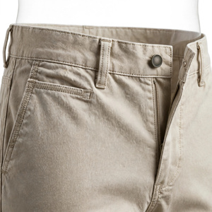 Pantalon en toile kaki pour homme, taille mi-haute, coupe droite, taille élastique, décontracté, poids moyen, respirant, délavé, style printemps - Product Image 6