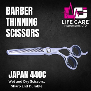 ชุดกรรไกรตัดผมมืออาชีพสีเงินสำหรับช่างตัดผมและกรรไกรซอยผม พร้อมมีดโกนและหวี - Product Image 3