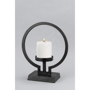 Porte-bougie en métal doré, design moderne, centre de table, décoration de mariage, support à bougie noir, style abstrait - Product Image 3