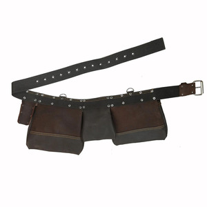 Ceinture à outils de charpentier en cuir artisanal de qualité supérieure avec poches spacieuses, boucle pour marteau, coutures renforcées, design ajustable, en vente - Product Image 4