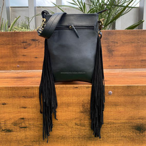 Moda personalizable pelo de alta calidad en cuero de vaca flecos hombro a cuadros patrón de ajedrez bolso de moda para mujer - Product Image 5