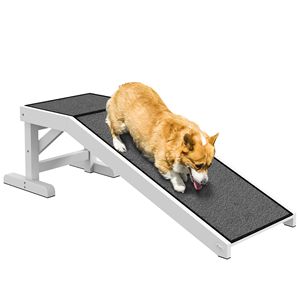 Rampa Leggera per Cani per Letto 49 X 16 X 14 Bianca con Superficie Antiscivolo in Moquette, Piattaforma con Copertura Rimovibile, Accessorio per l'Accesso degli Animali Domestici per la Casa - Product Image 1