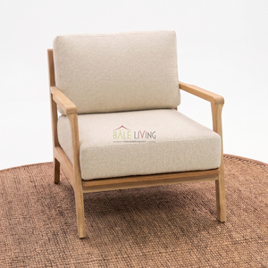 Sukha Lounge Chair Wood Frame Foam Cushion Scandinavian Design Outdoor Garden Chair - Product Image 1
